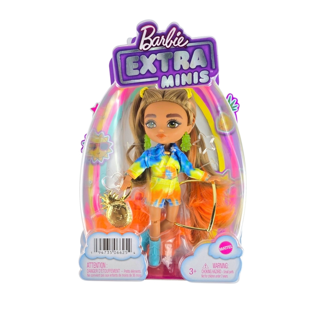 Barbie Extra Minis Doll #5 with Extra-Long Ombre Hair in Tie-Dye Jacket & Shorts